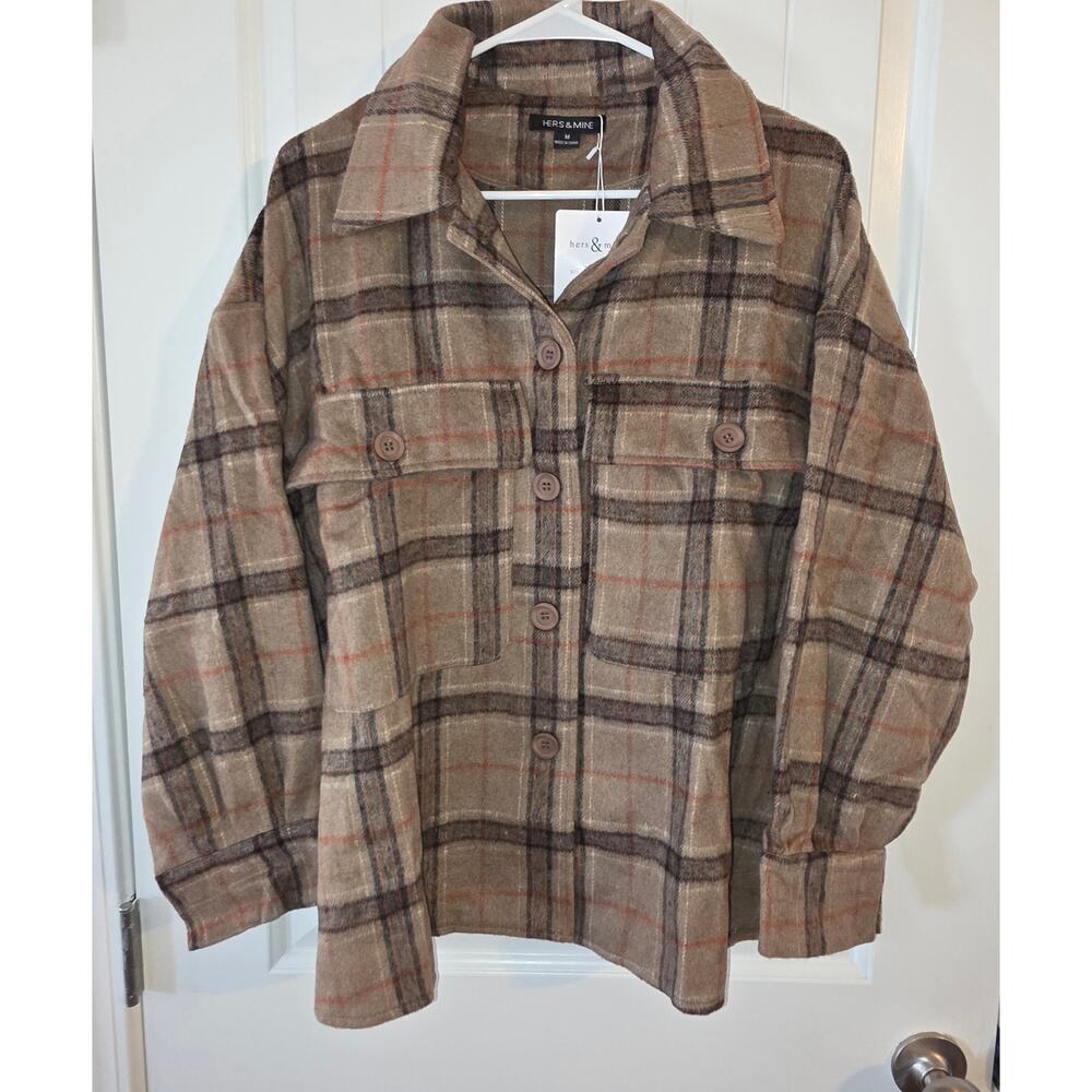 Hers & Mine Super Soft Poly Shacket Oversized New with Tags